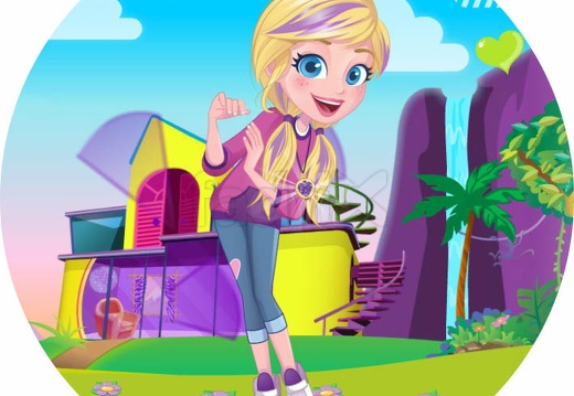 Painel de Festa Polly Pocket #01 - 200x150